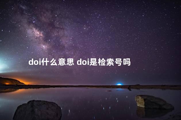 doi什么意思 doi是检索号吗